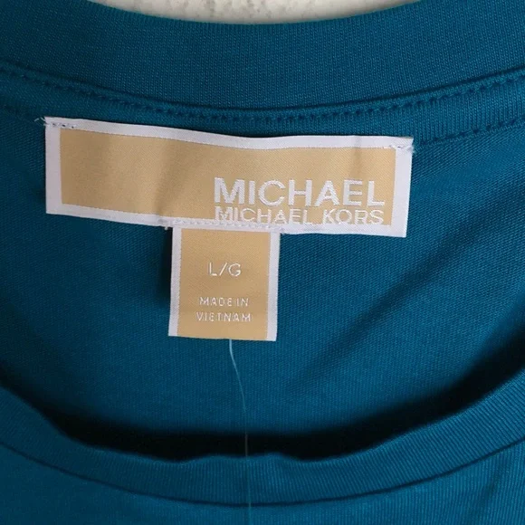 MICHAEL Michael Kors Teal Tank Top with Gold Accents - Picture 2 of 6